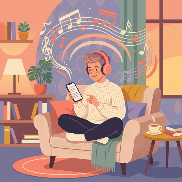 Persona escuchando un audiolibro en StepByStory